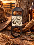 The "Buckin' Good Co" bottle opener