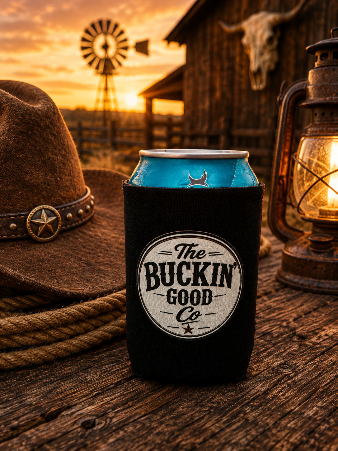 The "Buckin' Good Co" beer cooler