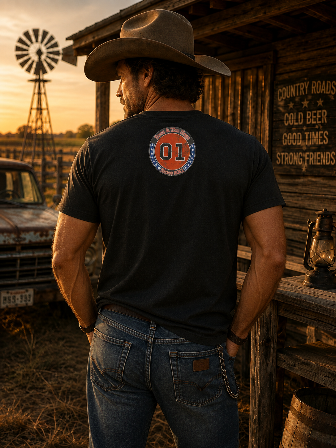 Boss & the Hogs "01" black t-shirt