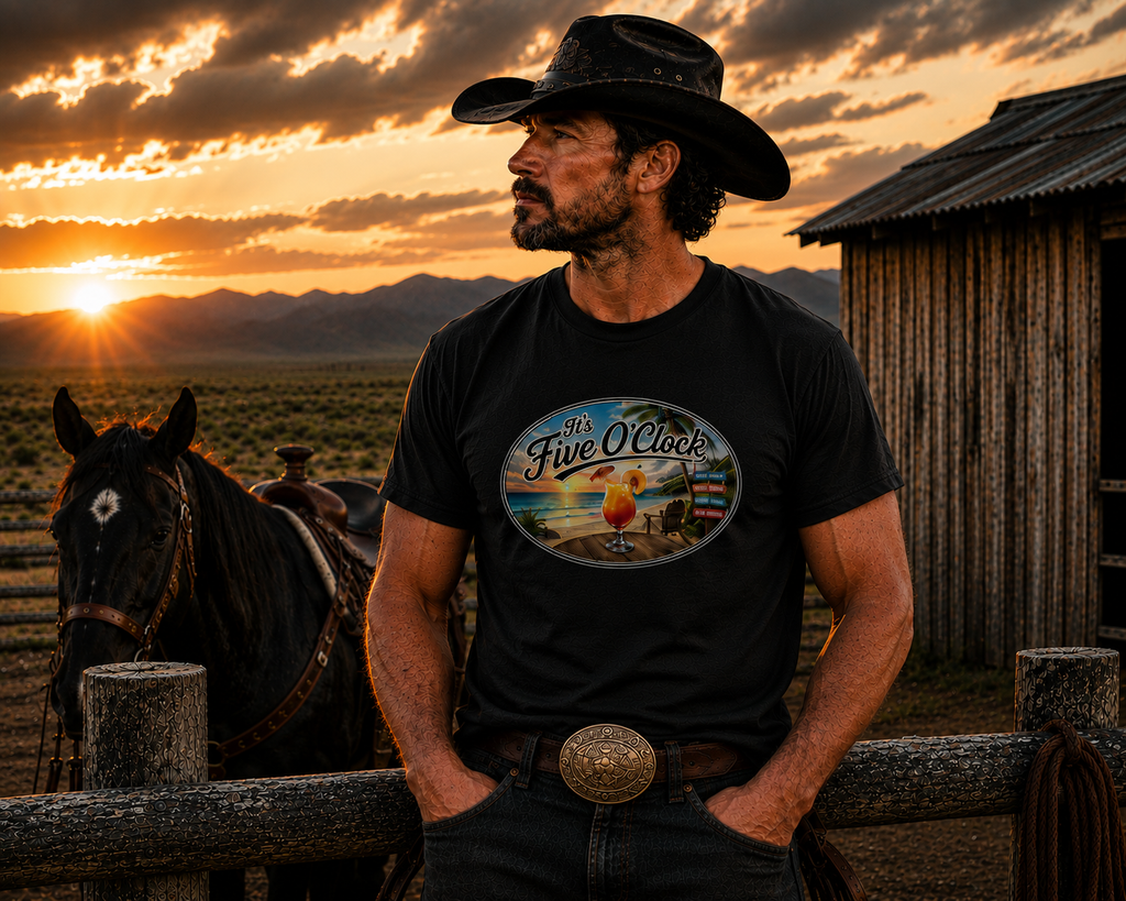 The "Five O'Clock Somewhere" black t-shirt