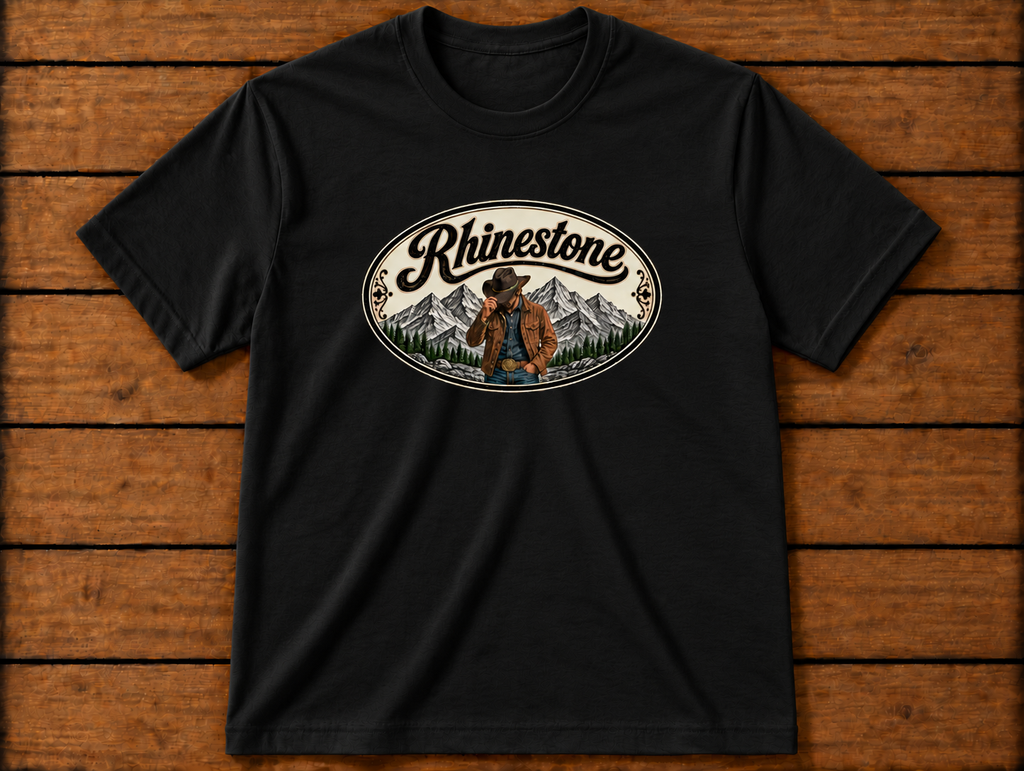 The "Rhinestone" black t-shirt
