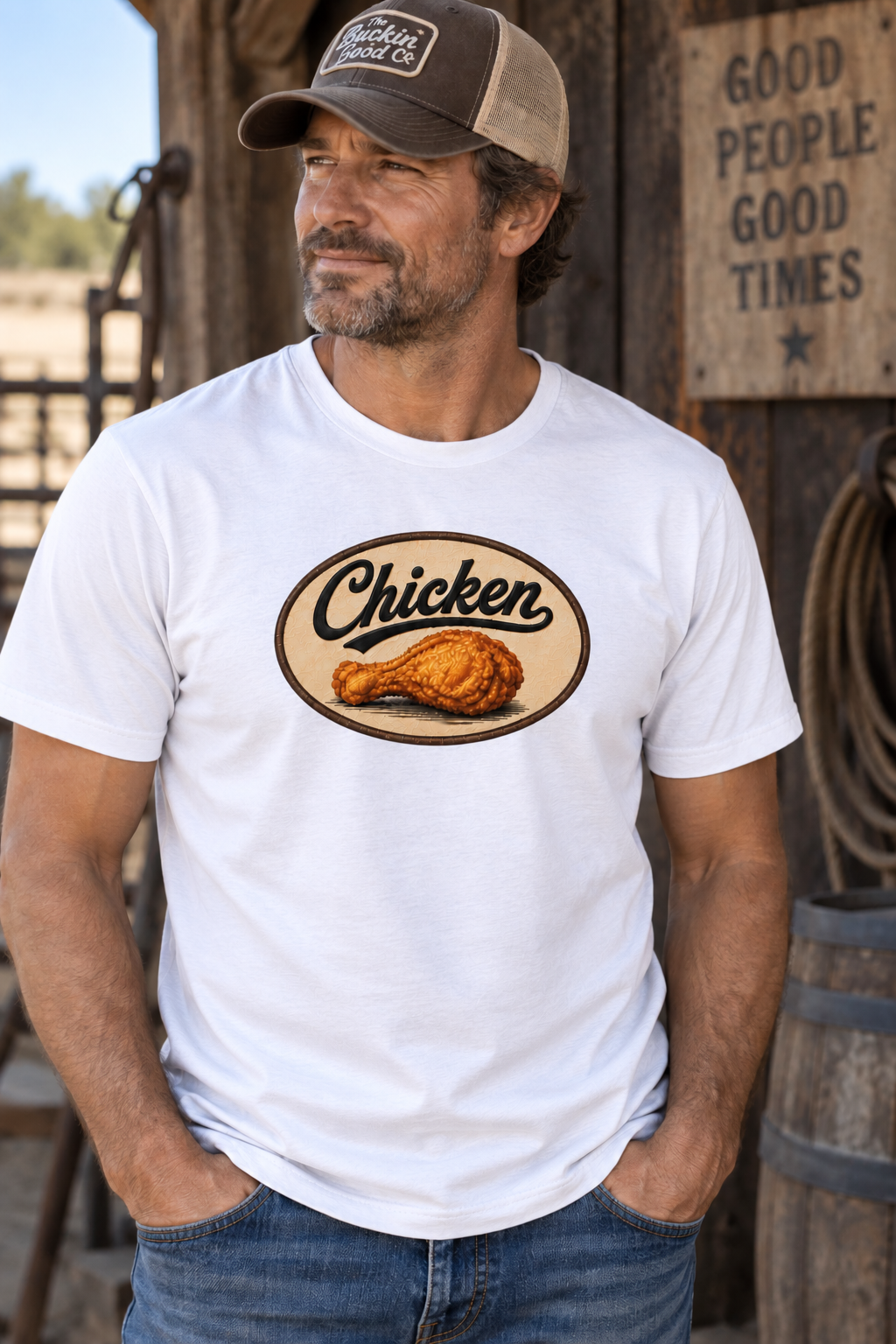 The "Chicken Fried" white t-shirt