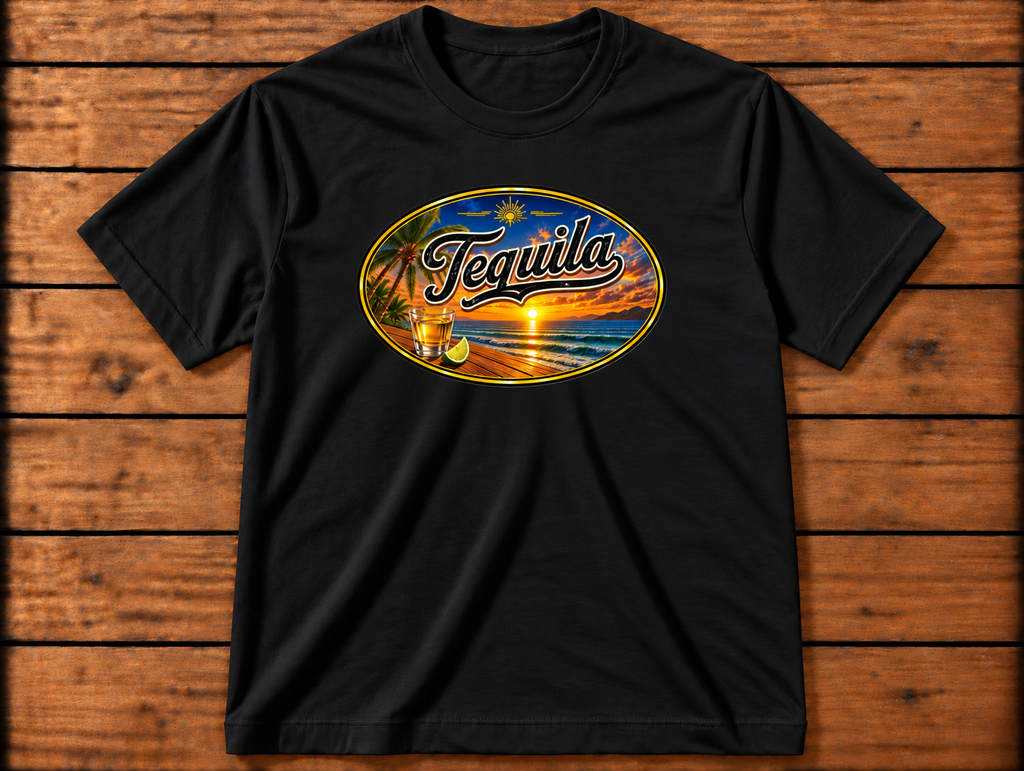 The "Tequila Sunrise" grey t-shirt