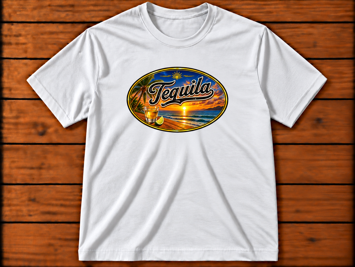 The "Tequila Sunrise" grey t-shirt