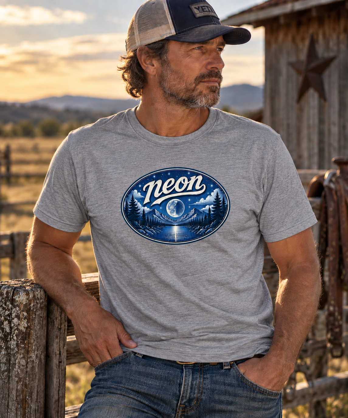 The "Neon Moon" grey t-shirt