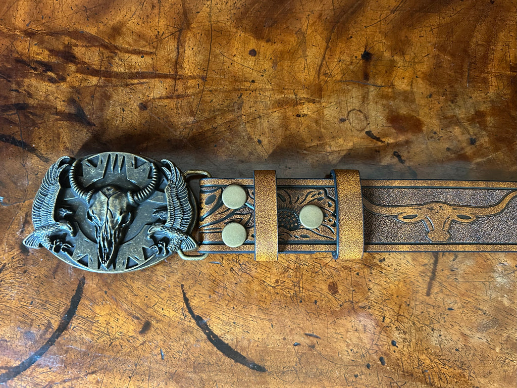 Cow Horn Tan Belt