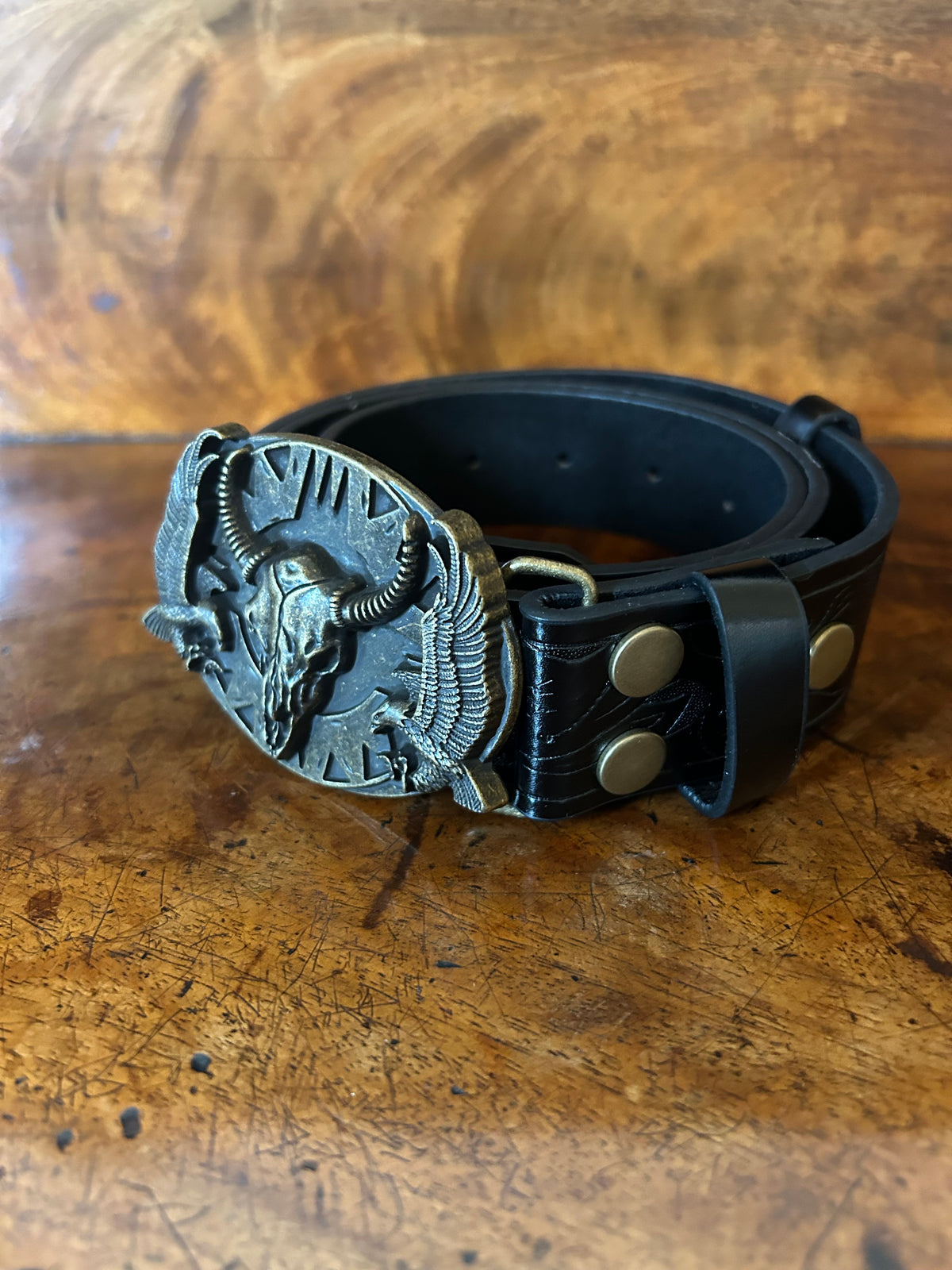 Cow Horn Black Belt