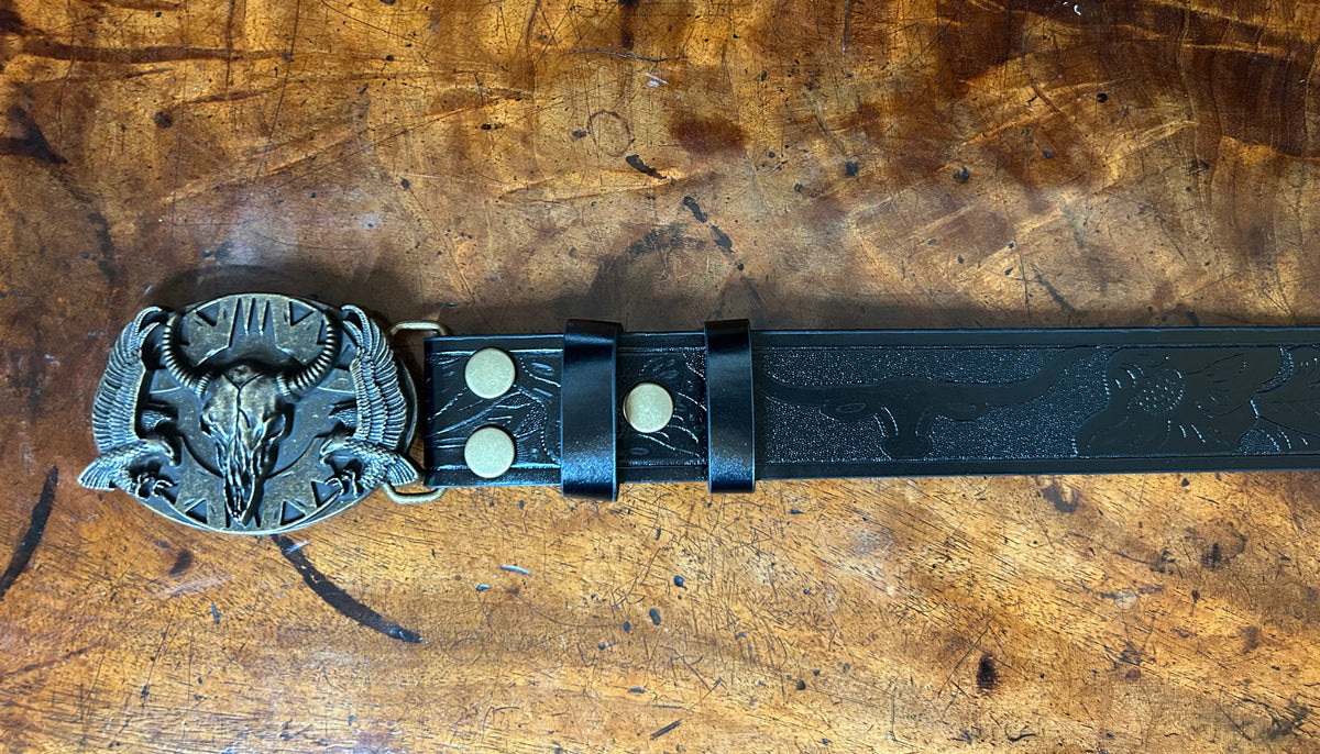 Cow Horn Black Belt