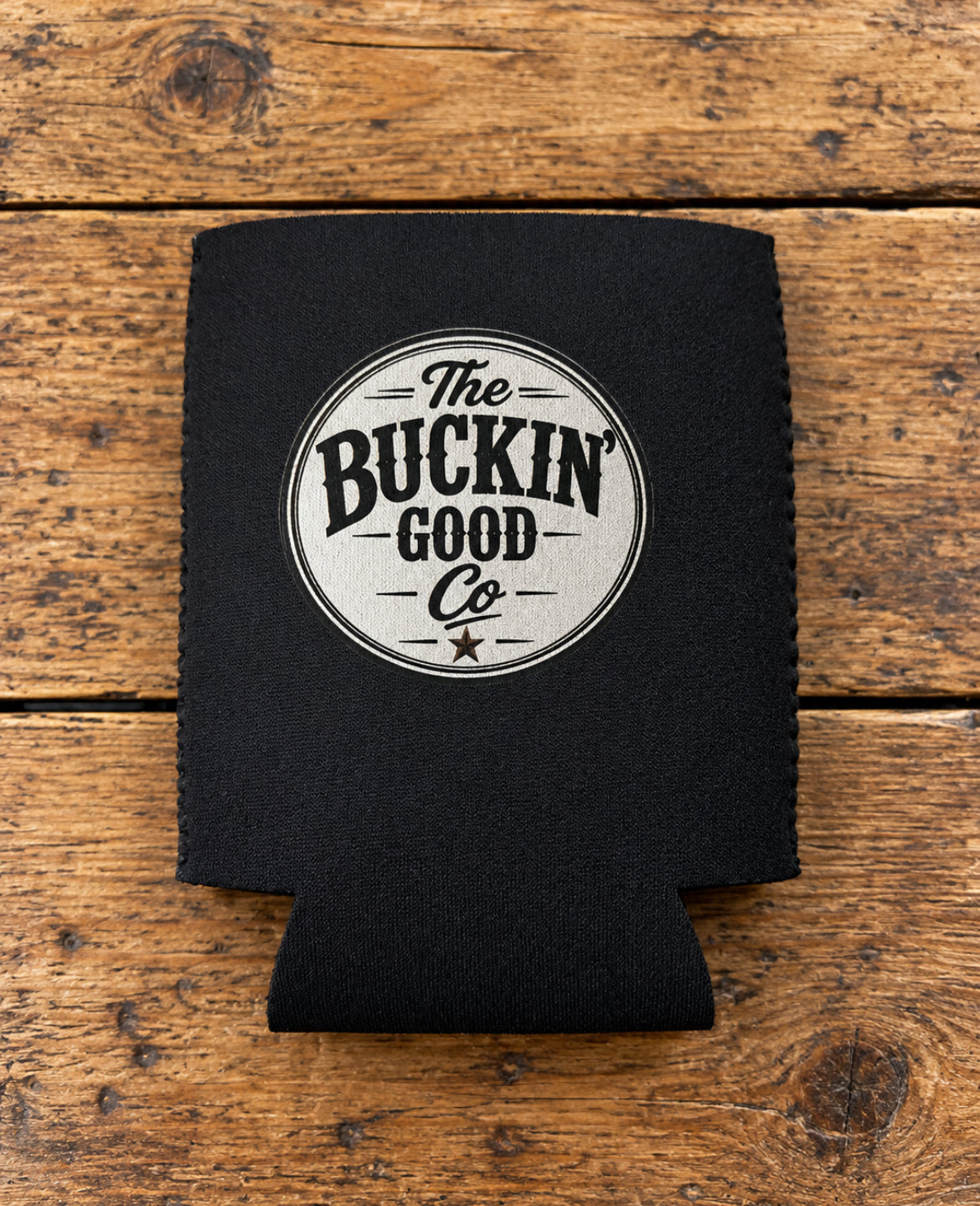 Set of 2 "Buckin' Good" stubby/bottle coolers plus a beer opener