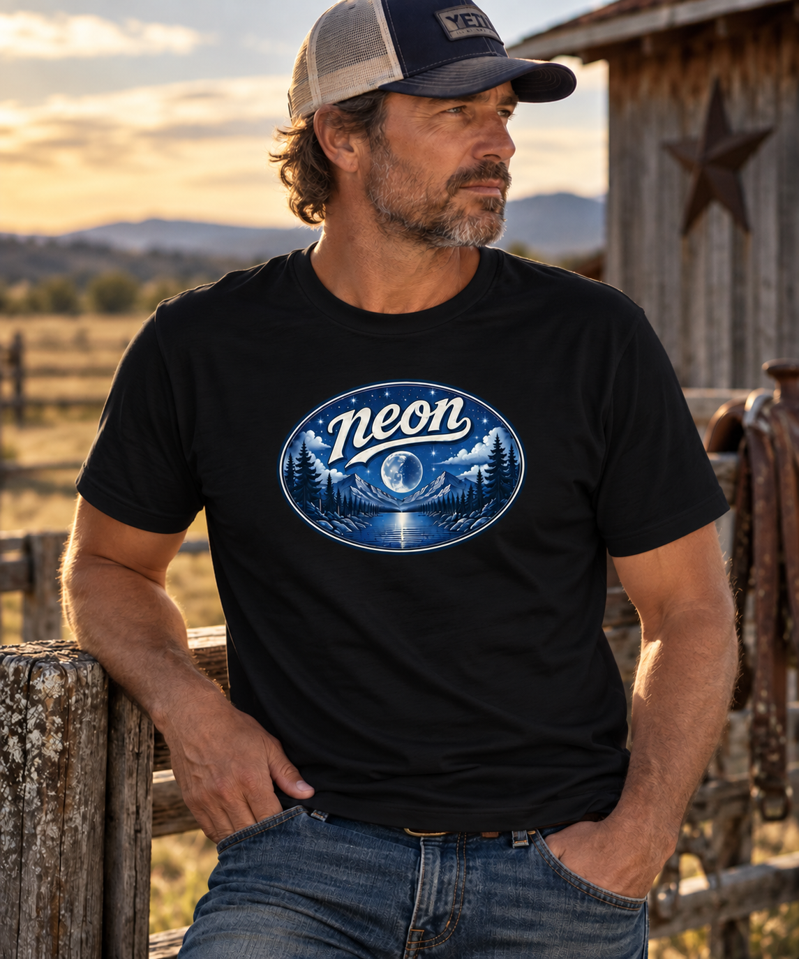 The "Neon Moon" black t-shirt