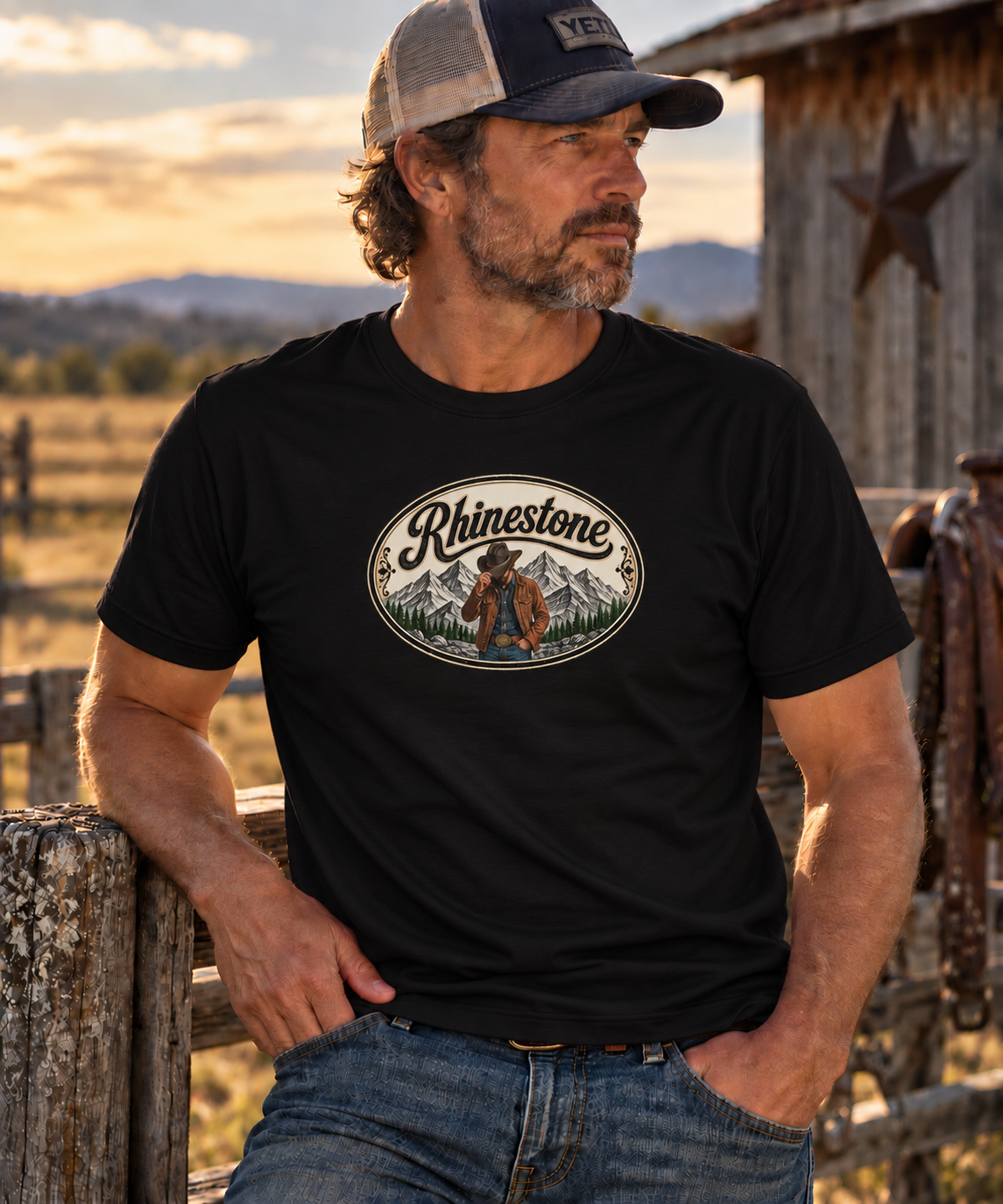 The "Rhinestone" black t-shirt