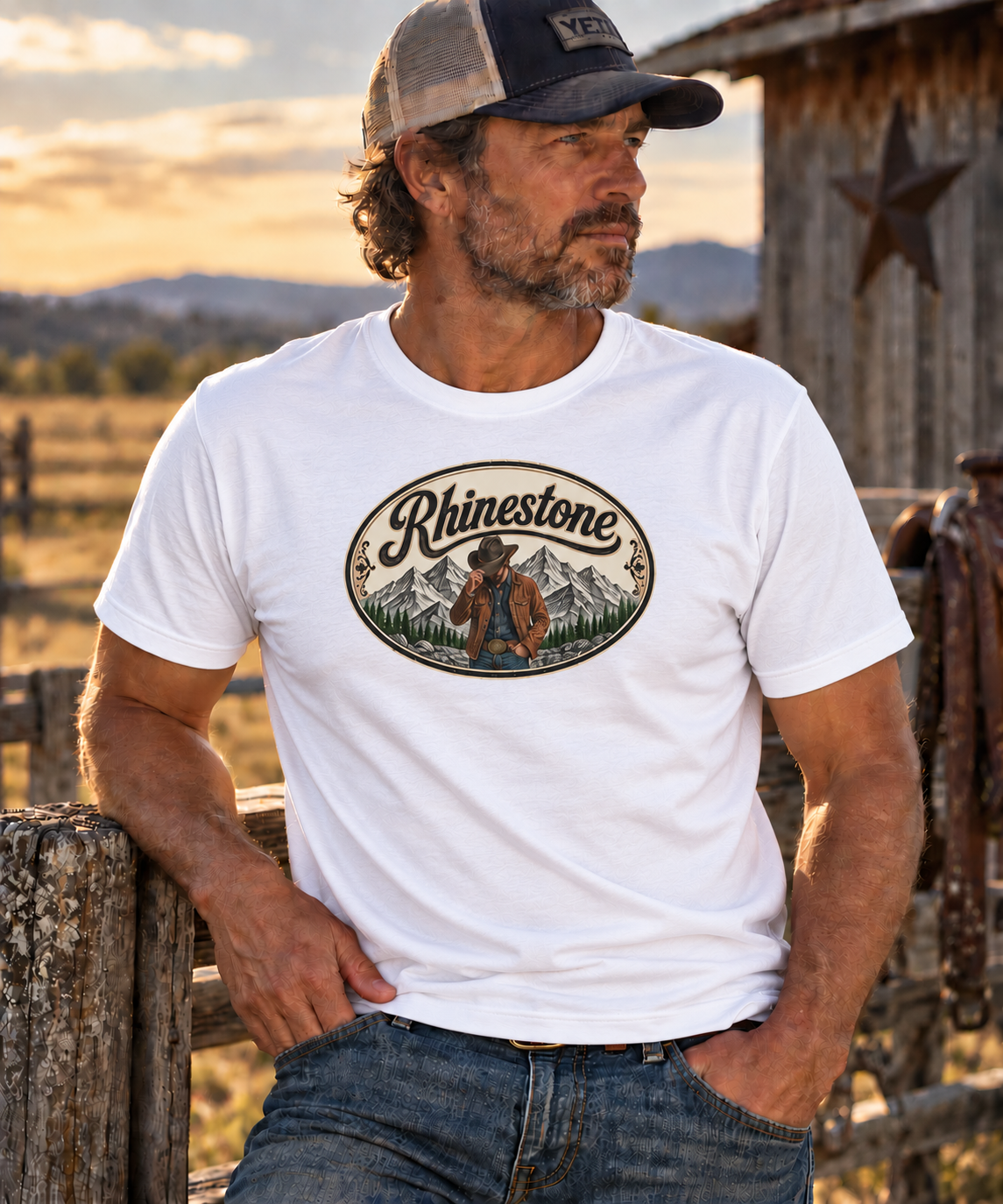 The "Rhinestone" white t-shirt