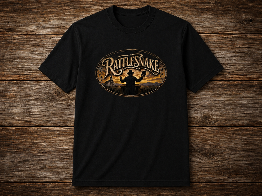 The "Rattlesnake" black t-shirt